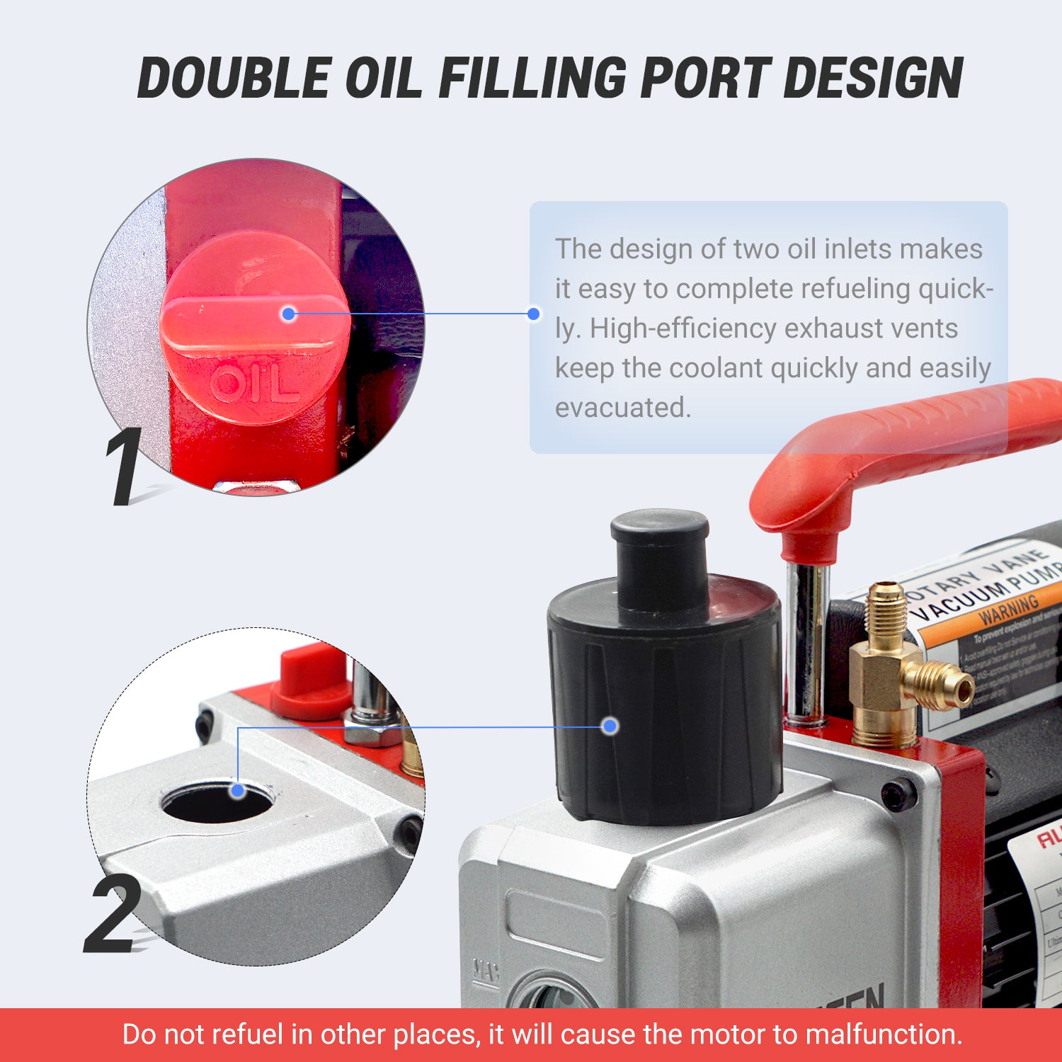 AUTOGEN 4CFM 1-Stage Vacuum Pump – 5 Pa, 1/3HP | HVAC & Refrigeration Tool - Autogen
