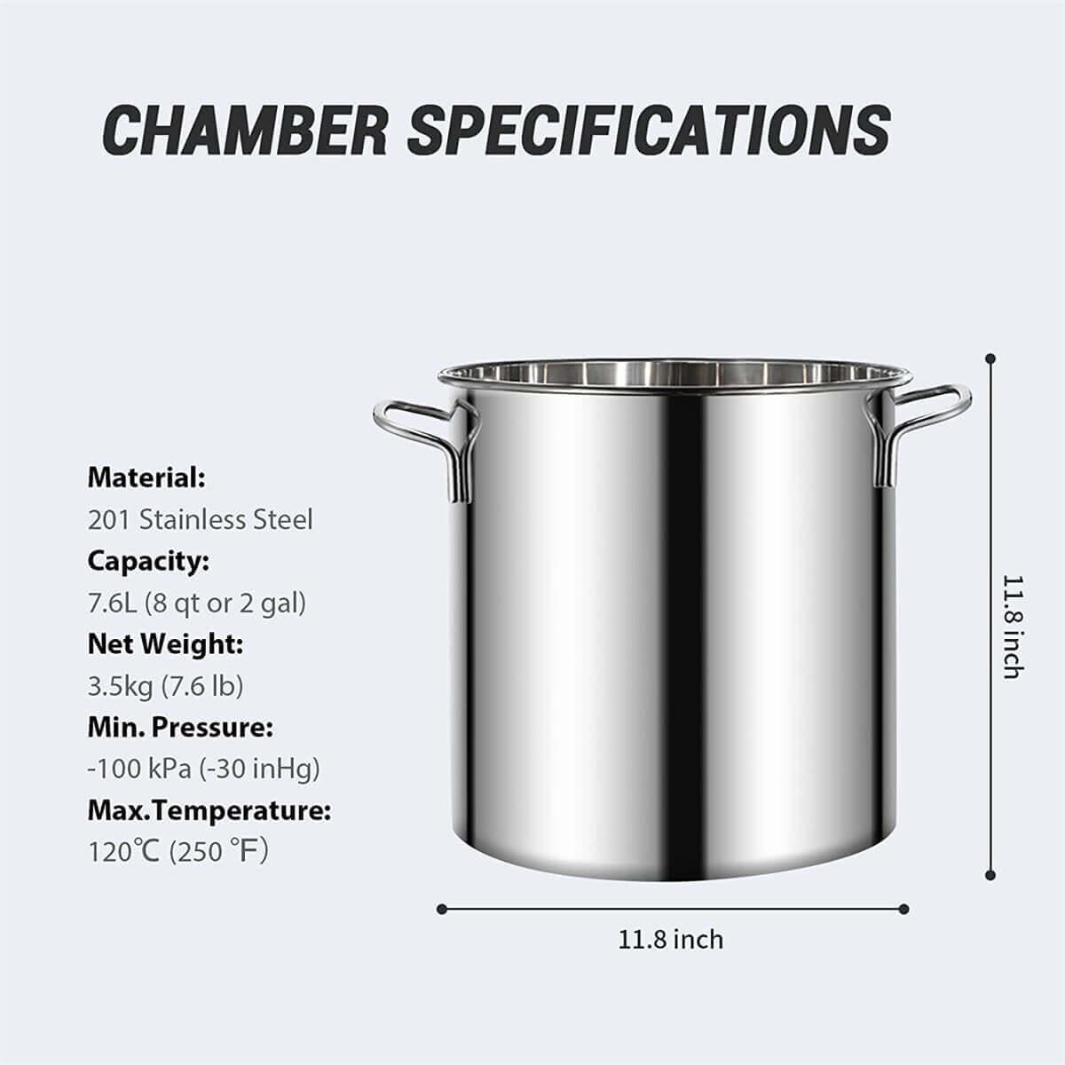Stainless Steel Vacuum Chamber for Silicone and Epoxy Projects