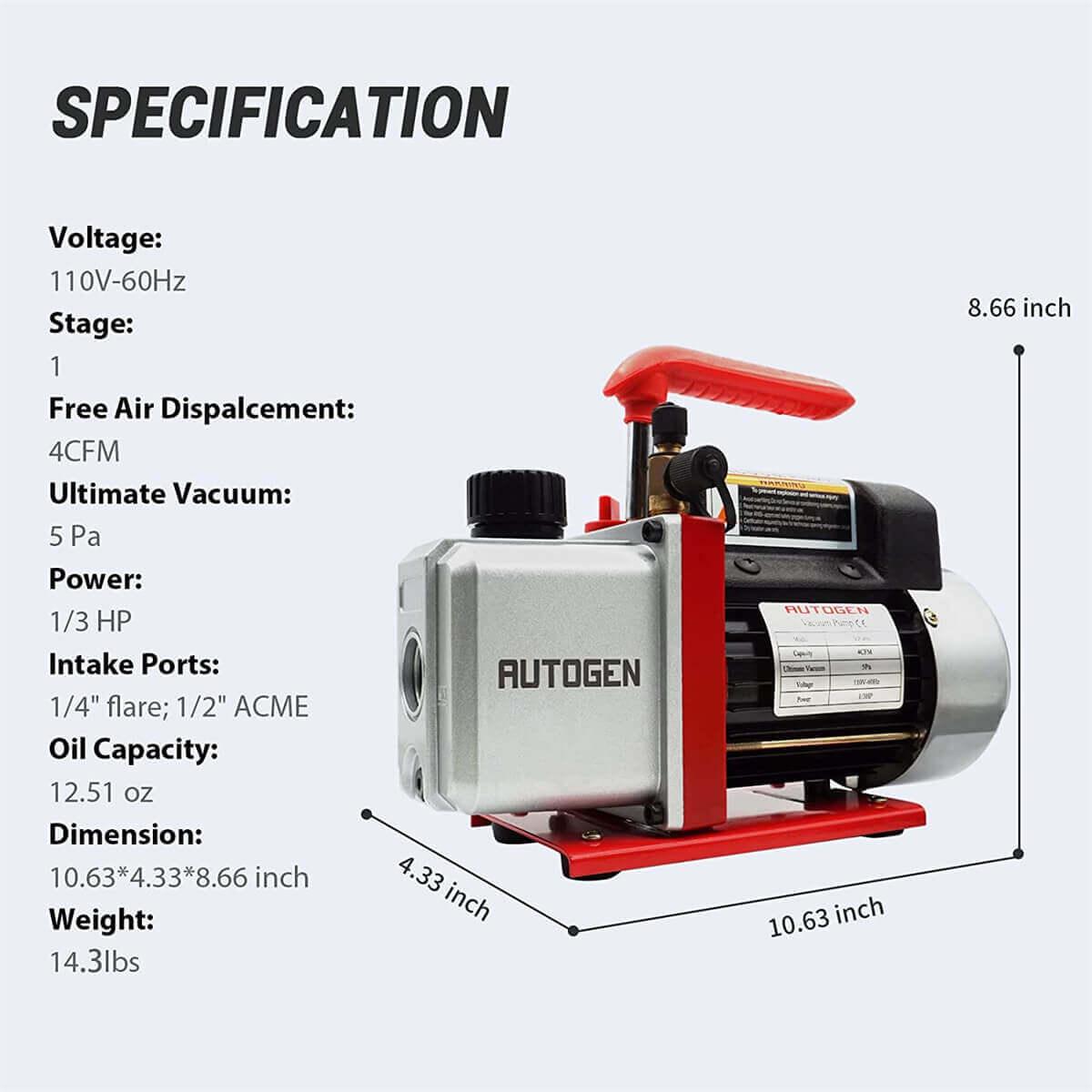 Vacuum Chamber Set Compatible with 4CFM Pumps – AUTOGEN