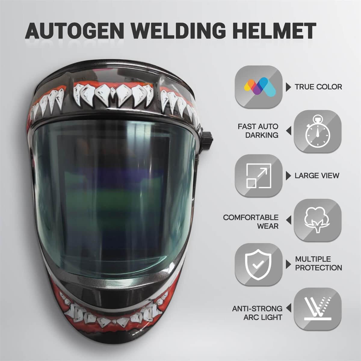 AUTOGEN® Colorful Welding Helmet Auto Darkening Solar Powered True Color - Autogen