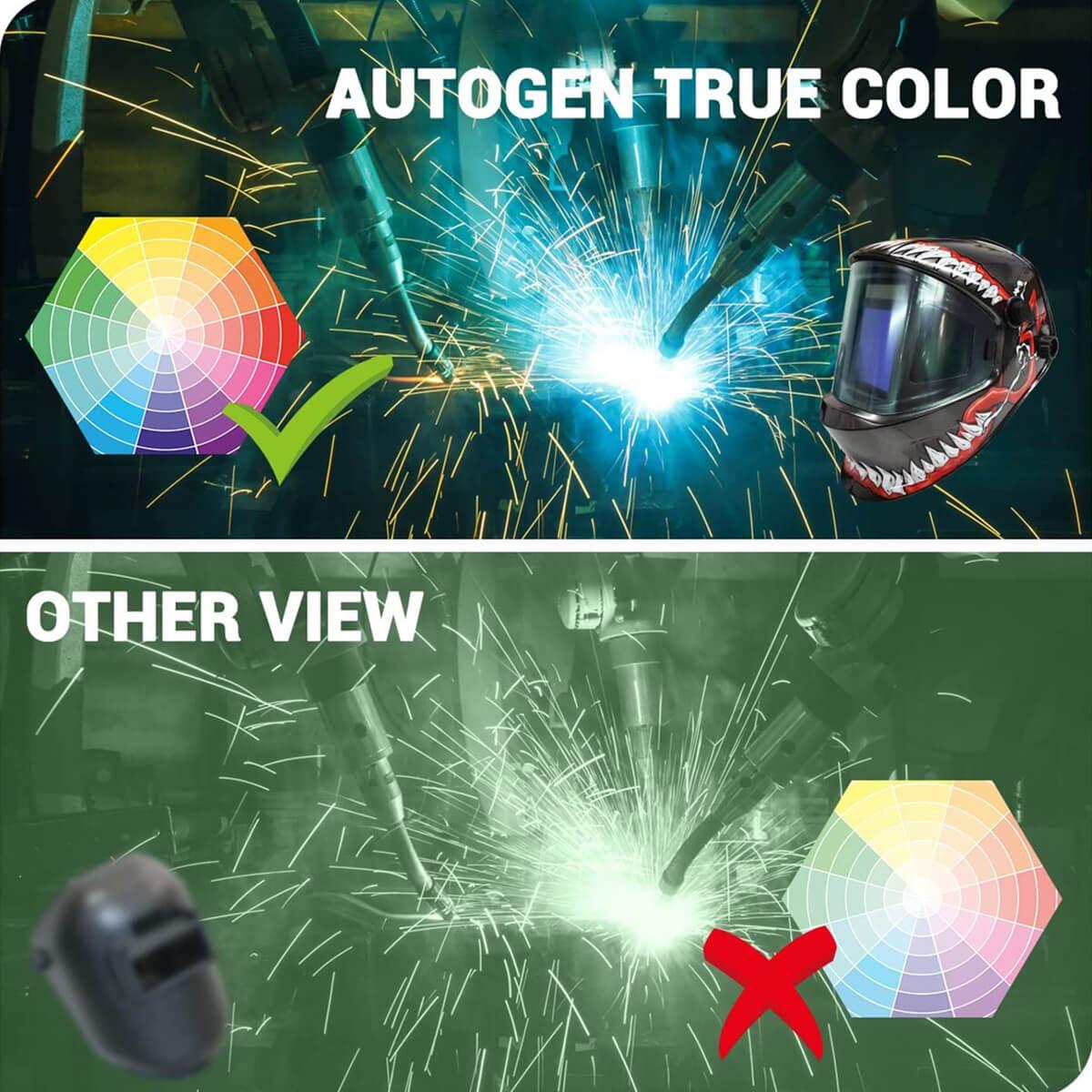 AUTOGEN® Colorful Welding Helmet Auto Darkening Solar Powered True Color - Autogen
