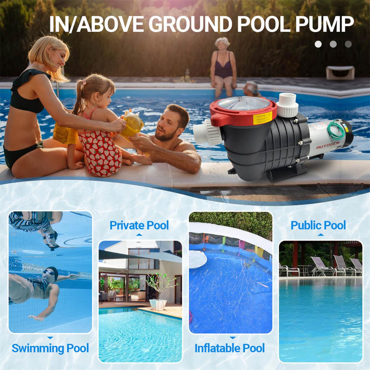 Swimming Pool Pump 1.5 HP Inground/Above Ground Swimming Pool Pump - Autogen