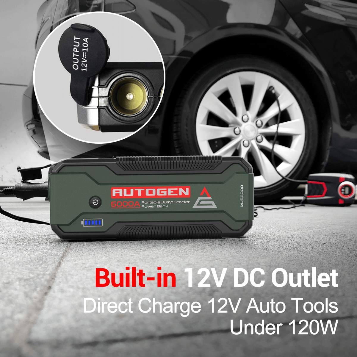 6000A 12V Socket Portable Battery Jumper Starter Autogen