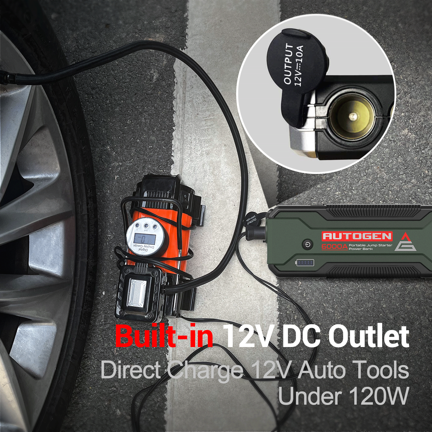 6000A 12V Socket Portable Battery Jumper Starter Autogen