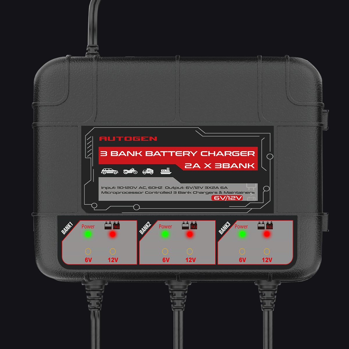 6 Amp Waterproof Battery Charger