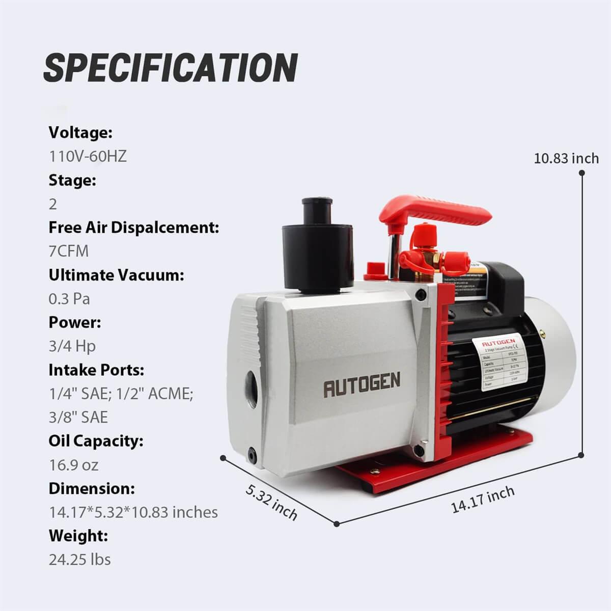 Vacuum Pump 2-Stage 7CFM