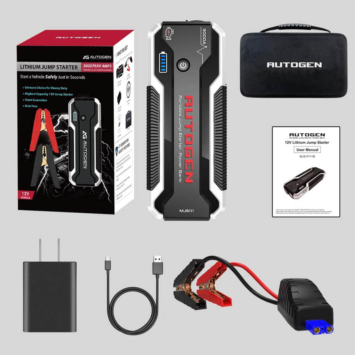 Booster Batterie Voiture - 3000A 24800mAh Portable Jump Starter (Tout Gaz  ou 8,0 L Diesel) Démarrag - Équipement auto