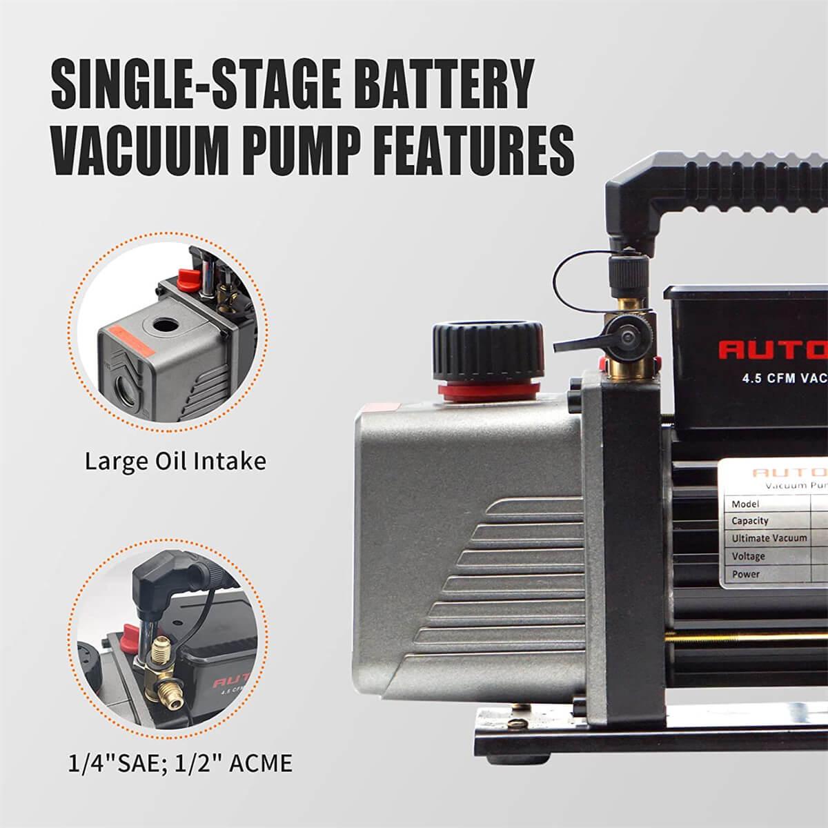 1-Stage 4.5CFM 5Pa 1/3HP Air Vacuum Pump - Autogen